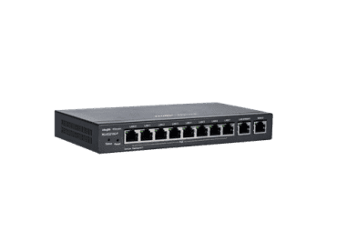Ruijie Reyee RG-EG210G-P, 10-Port Gigabit Cloud Managed Router, up to 8 POE/POE+ ports left front