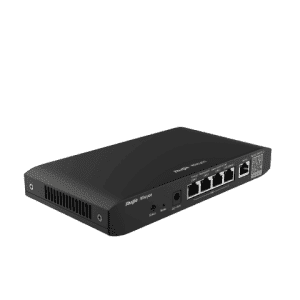 Ruijie Reyee RG-EG105G-PV2, 5-Port Gigabit Cloud Managed 4 PoE/POE+ Ports Router left side