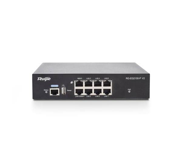 Ruijie RG-EG2100-PV2, All-In-One Enterprise Level PoE Gateway, Up To 7x POE/POE+ Ports front